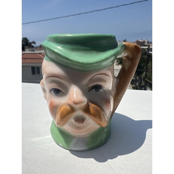 Hand Painted Vintage Toby mug creamer colonial man face cup Japan 2.4" - Picture 1 of 10